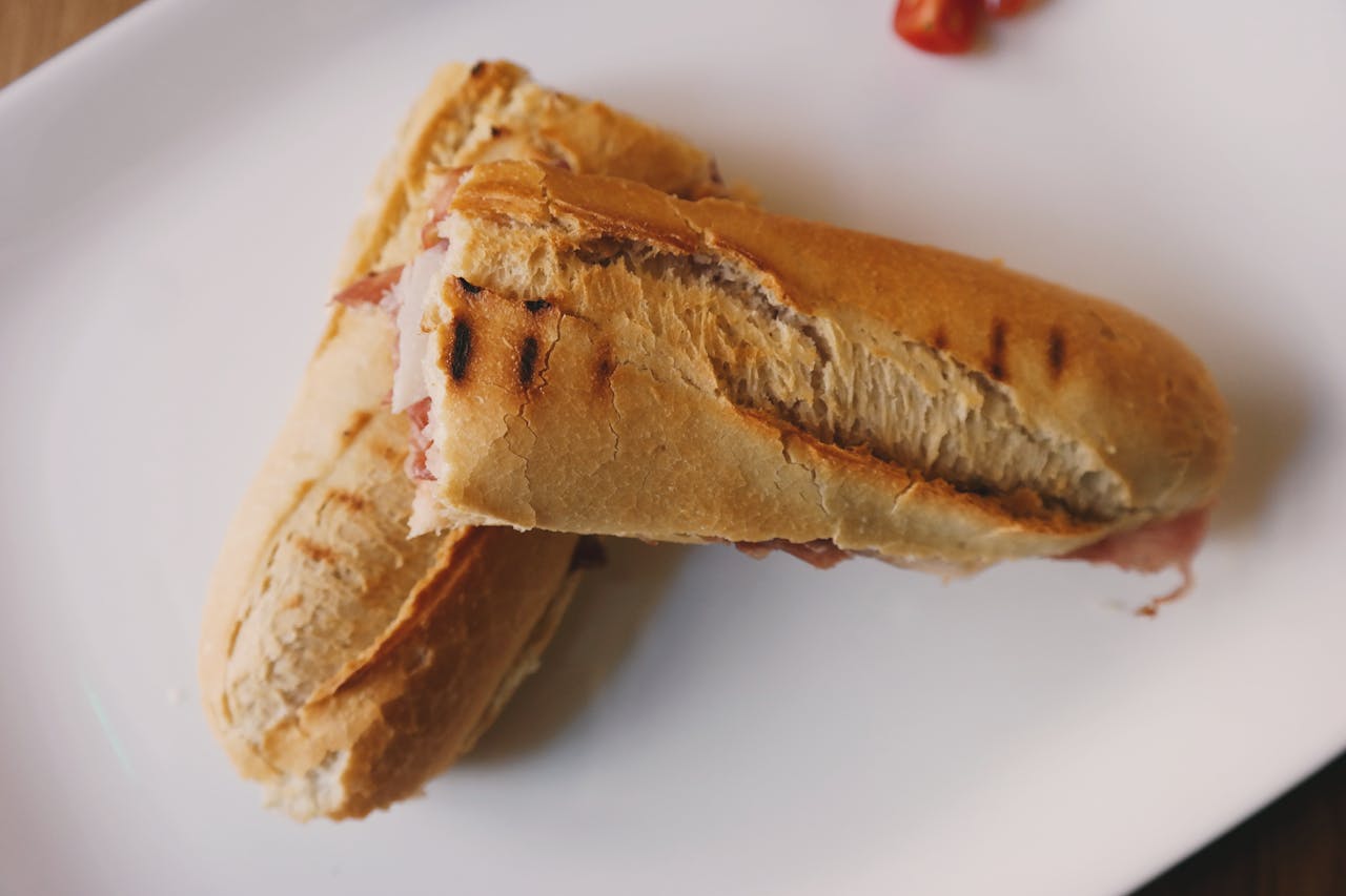 Flat Lay Photography of Bread Served in White Tray